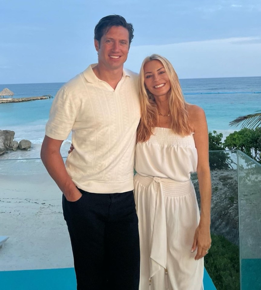 Tess Daly and husband Vernon Kay pictured on holiday in April 2024