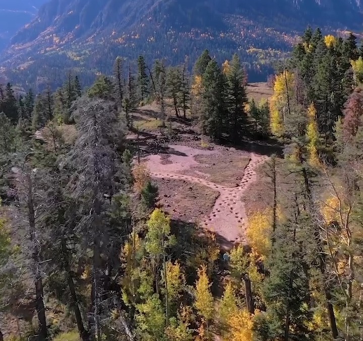 The drone footage revealed how long the tracks are