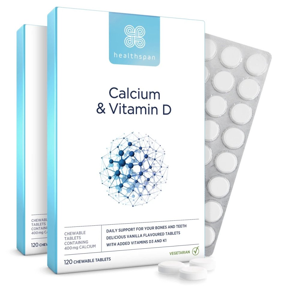 Healthspan Calcium & Vitamin D tablets contain half of your recommended daily amount of calcium