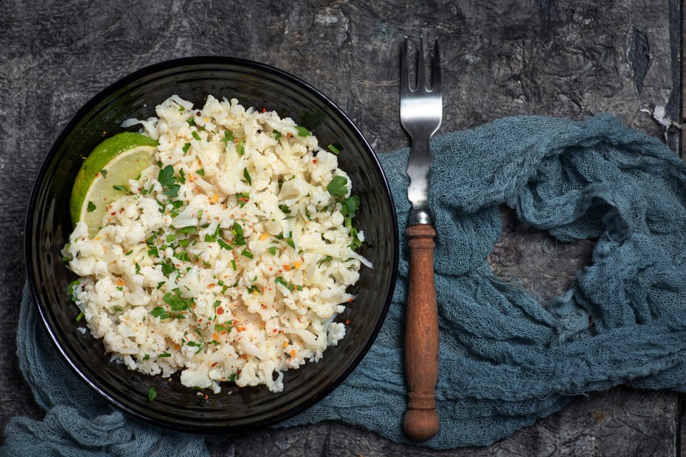 Cauliflower rice can form the low-carb base to your autumn keto bowl