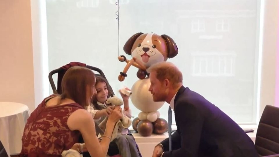 Prince Harry chatted with Noah Nicholson, 6, at the WellChild Awards yesterday