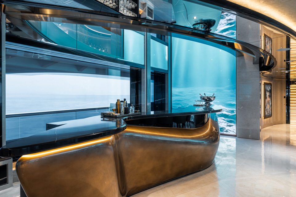 Khan's yacht features a private hot tub, sunbathing area and his and hers bathrooms