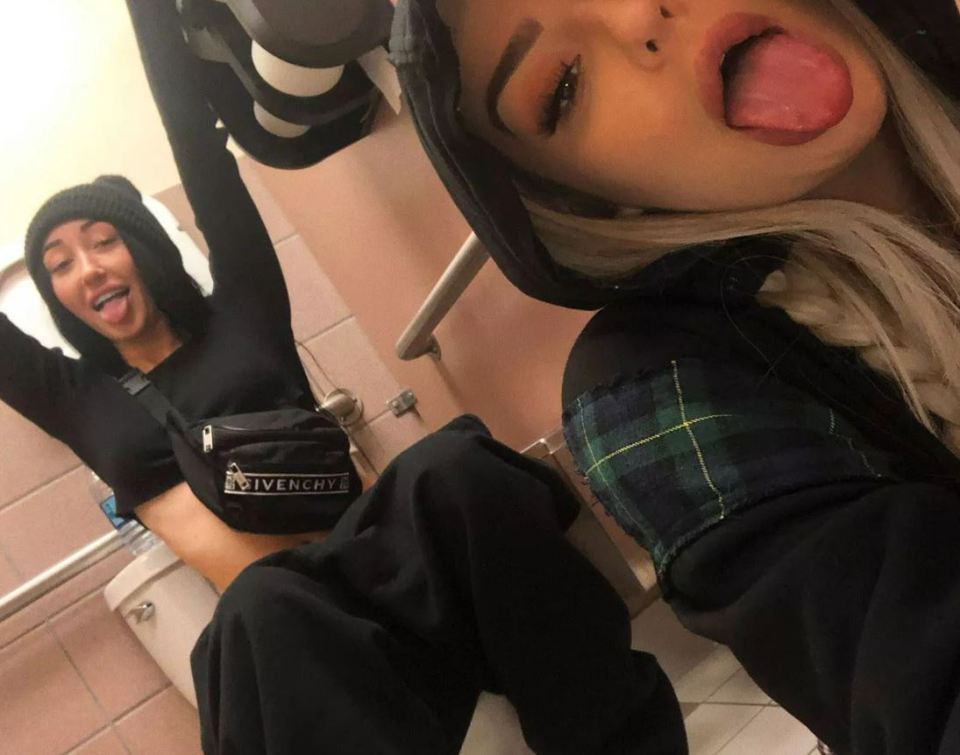 Noah Cyrus was joined by Tana Mongeua, pictured, while sitting on the toilet