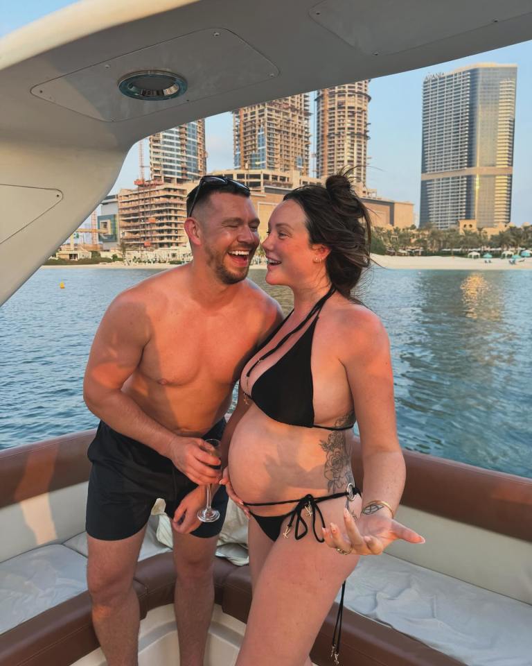 The Geordie Shore star is on holiday in Dubai with fiance Jake Ankers