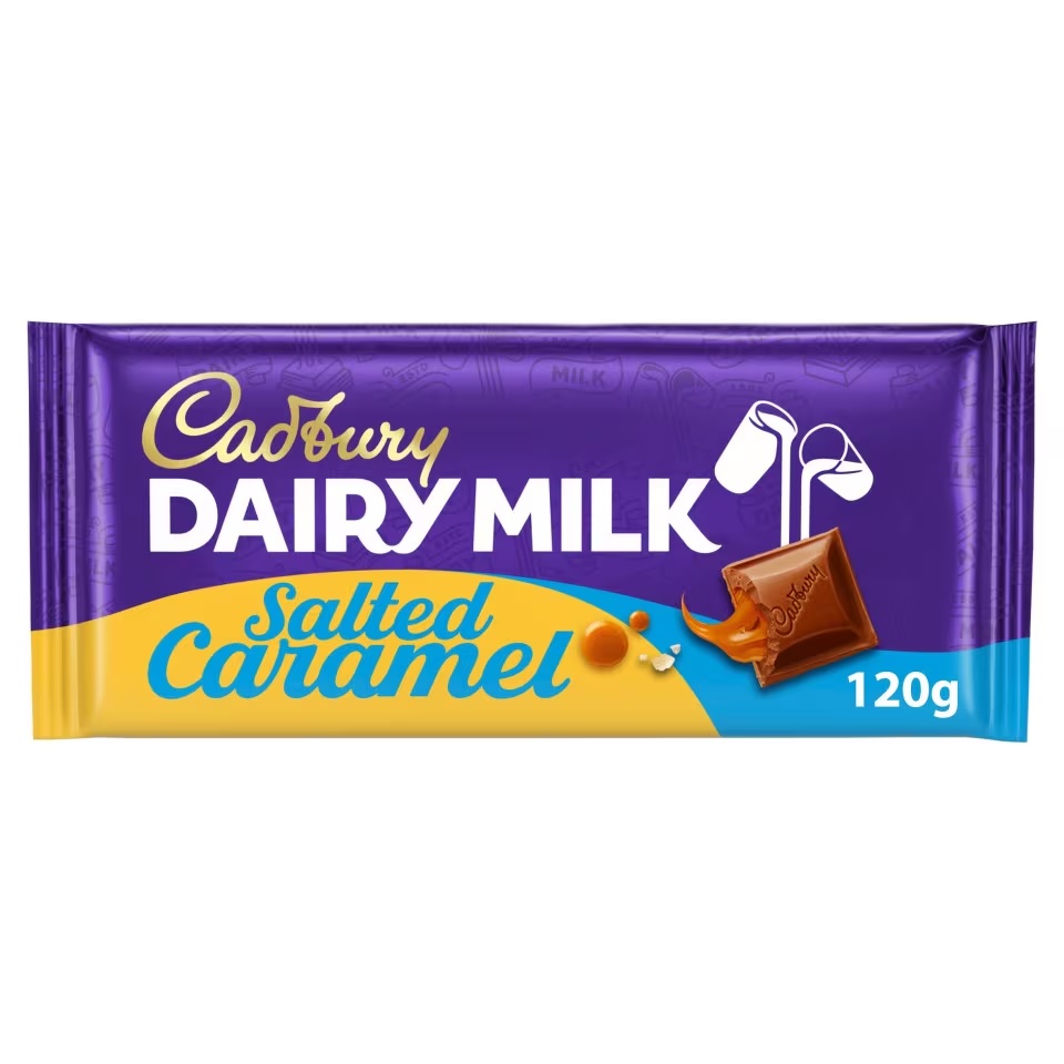 a bar of cadbury dairy milk salted caramel