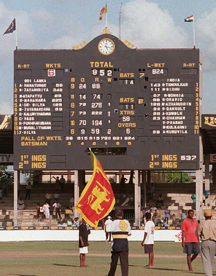 Sri Lanka broke England's record for cricket's top score against India in 1997