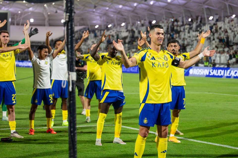 Ronaldo leads the winning celebration