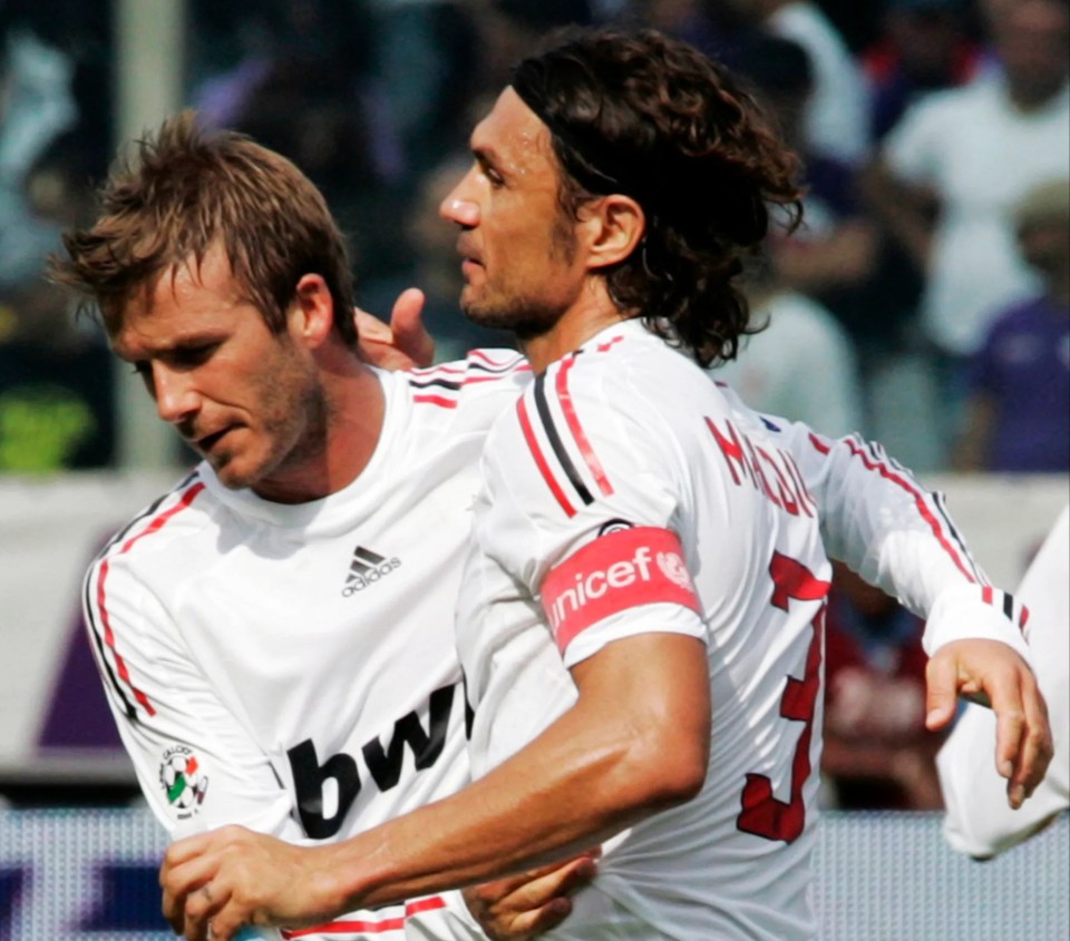 Becks' AC Milan teammate Paolo Maldini was another defensive inclusion