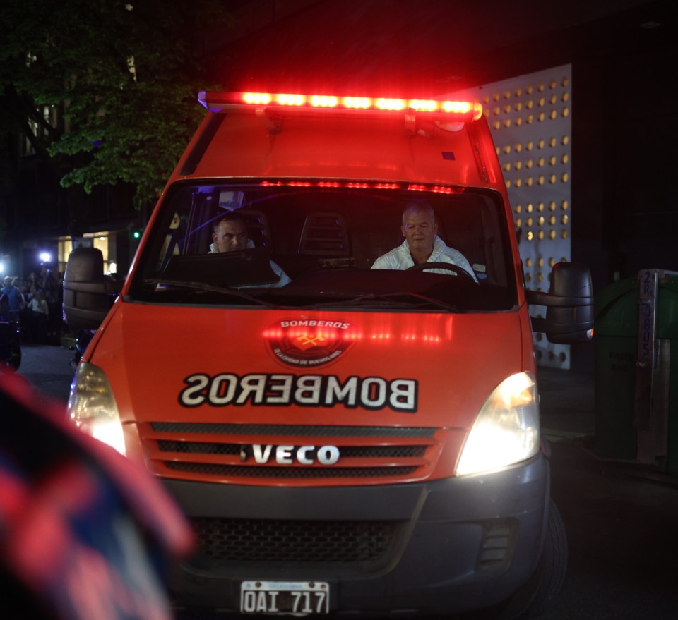 A firefighter ambulance departed the Casa Sur hotel with Liam's body