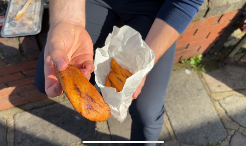 Side dish options including plantain and dumpling