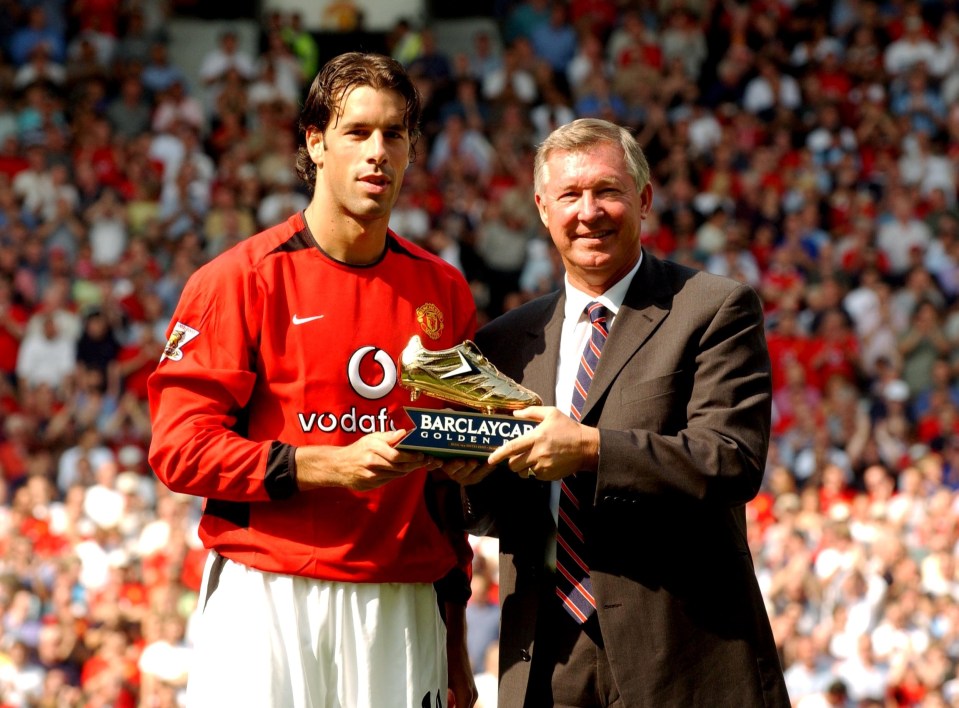 Van Nistelrooy's 25 Prem goals helped Man Utd to claim the title as he won the Golden Boot and Player of the Season award