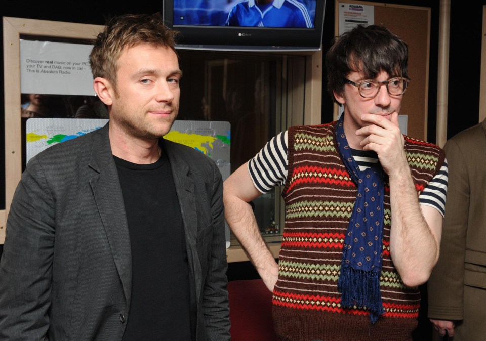 Graham with Blur bandmate Damon Albarn