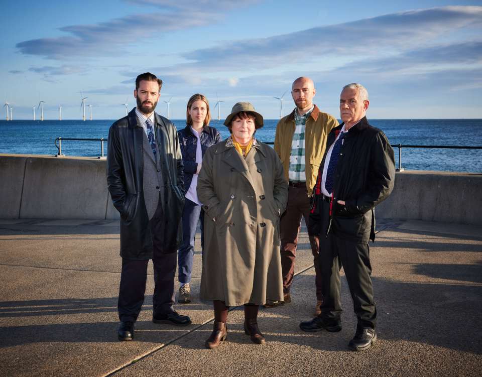 David Leon as DI Joe Ashworth,  Rhiannon Clements as Steph, and Brenda Blethyn as DCI Vera Stanhope. Riley Jones as DC Mark Edwards and Jon Morrison as DS Kenny Lockhart.