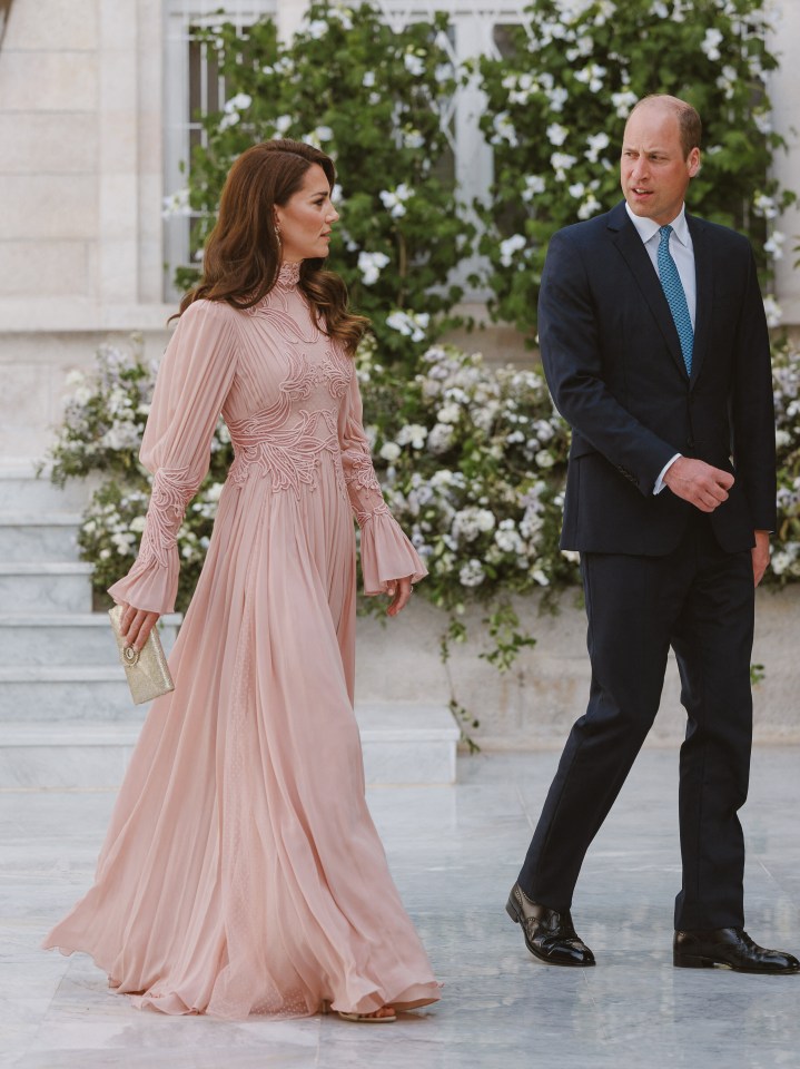 Kate was a vision in pink at the wedding of Jordan’s Crown Prince Al Hussein bin Abdullah II and Princess Rajwa al Hussein in 2023