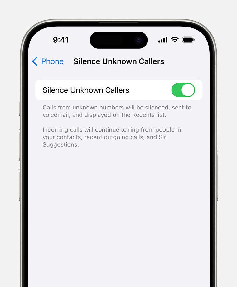 There's an IPhone setting to block phone numbers that are not in your contacts