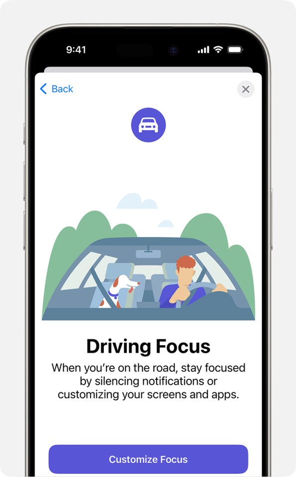 Driving Focus is designed specifically for when you're behind the wheel