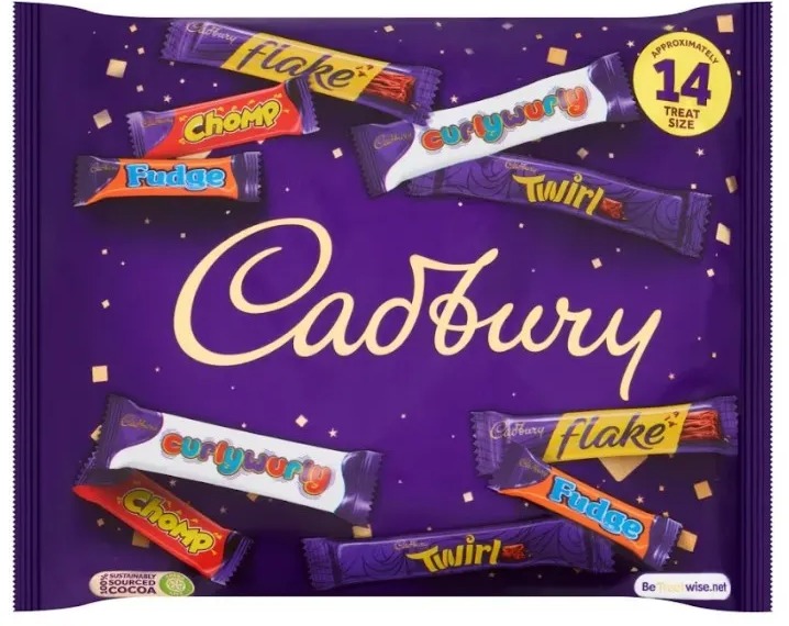 a bag of cadbury candy includes a variety of flavors