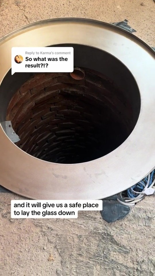 They designed a steel collar to put around the ring top of the well, to turn it into a feature