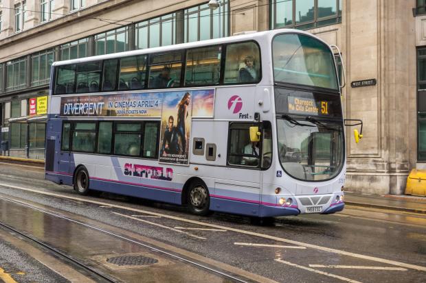 a double decker bus with the number 51 on it