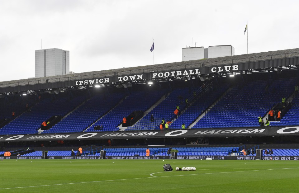 empty stands at ipswich town football club