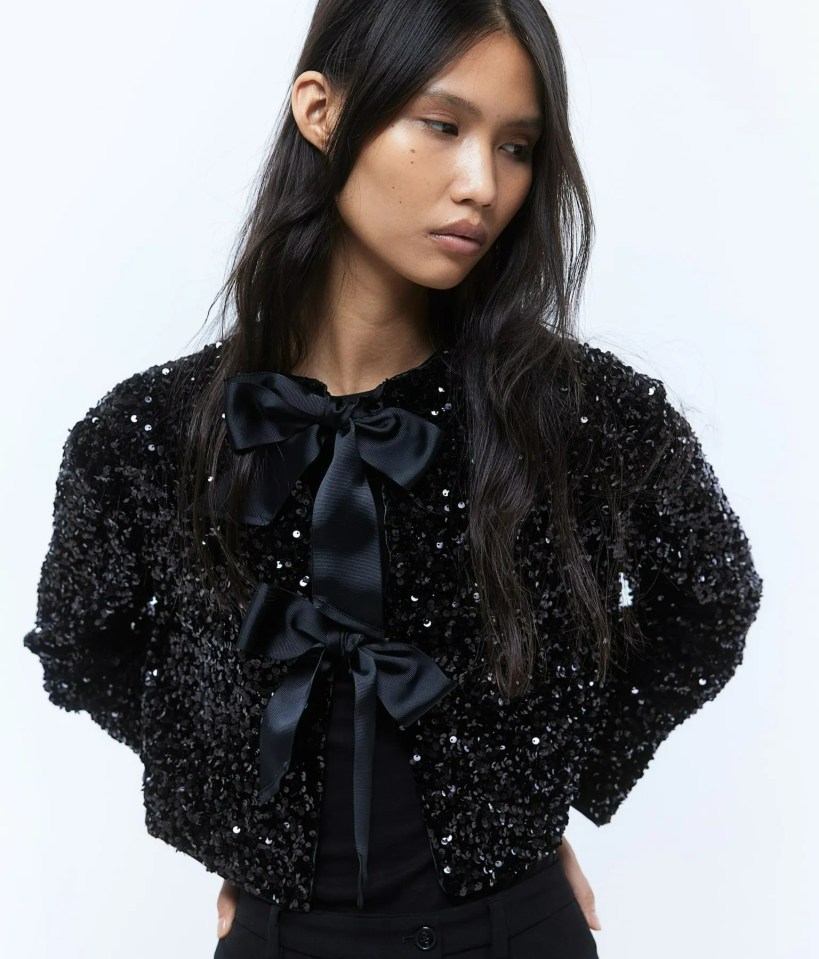 This H&M sequin bow-tie jacket sold out in minutes online when it relaunched last week