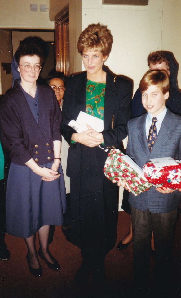 Kind hearted young William, right, at the centre with his mother, Diana