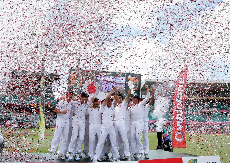 England last celebrated an away Ashes win against Australia in 2011