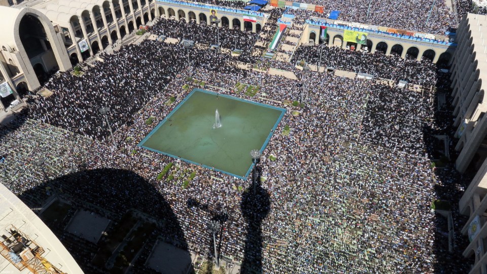 A massive crowd turned out in Tehran to see their leader speak