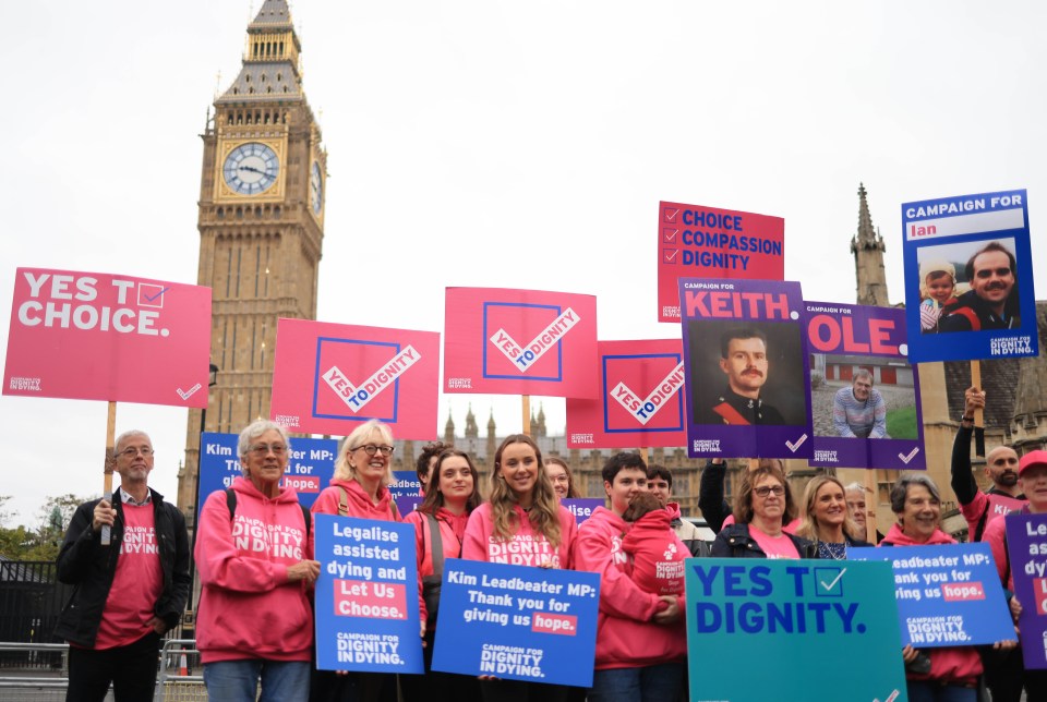 Pro-assisted dying supporters at Westminster