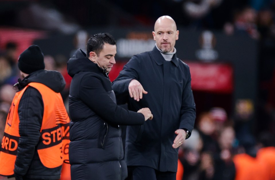 Ten Hag got one over Xavi when Barcelona boss in Europa League in 2023