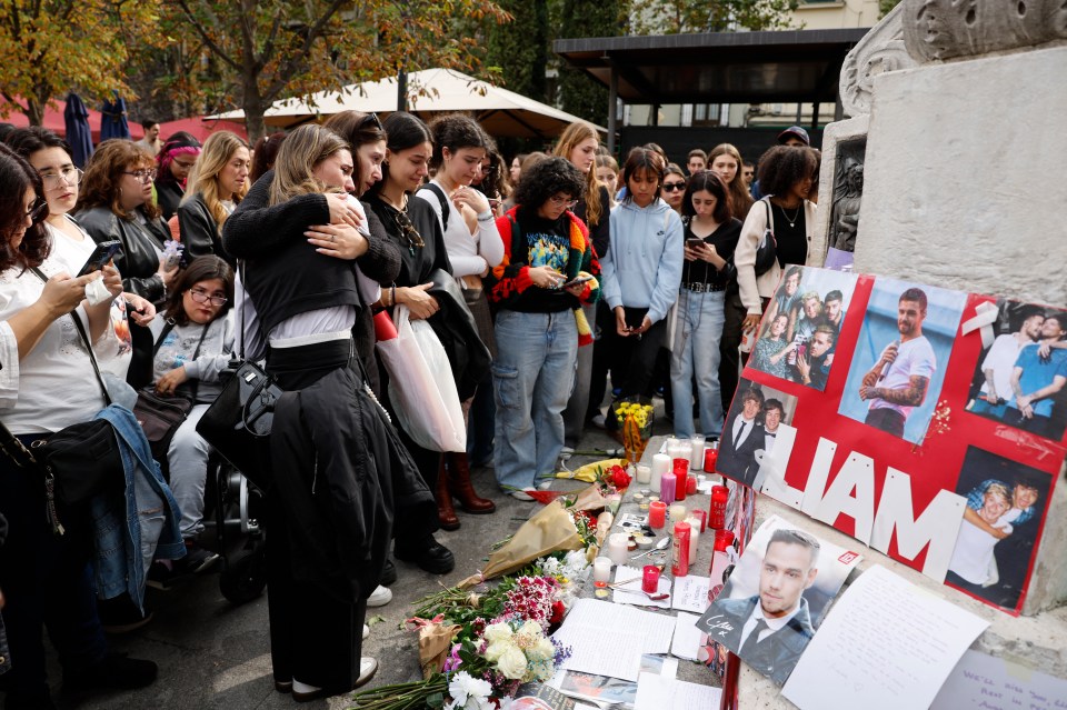 A makeshift memorial in Madrid, Spain today