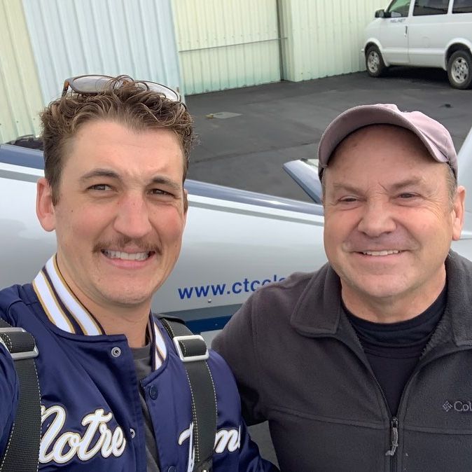 Chuck Coleman with Top Gun actor Miles Teller