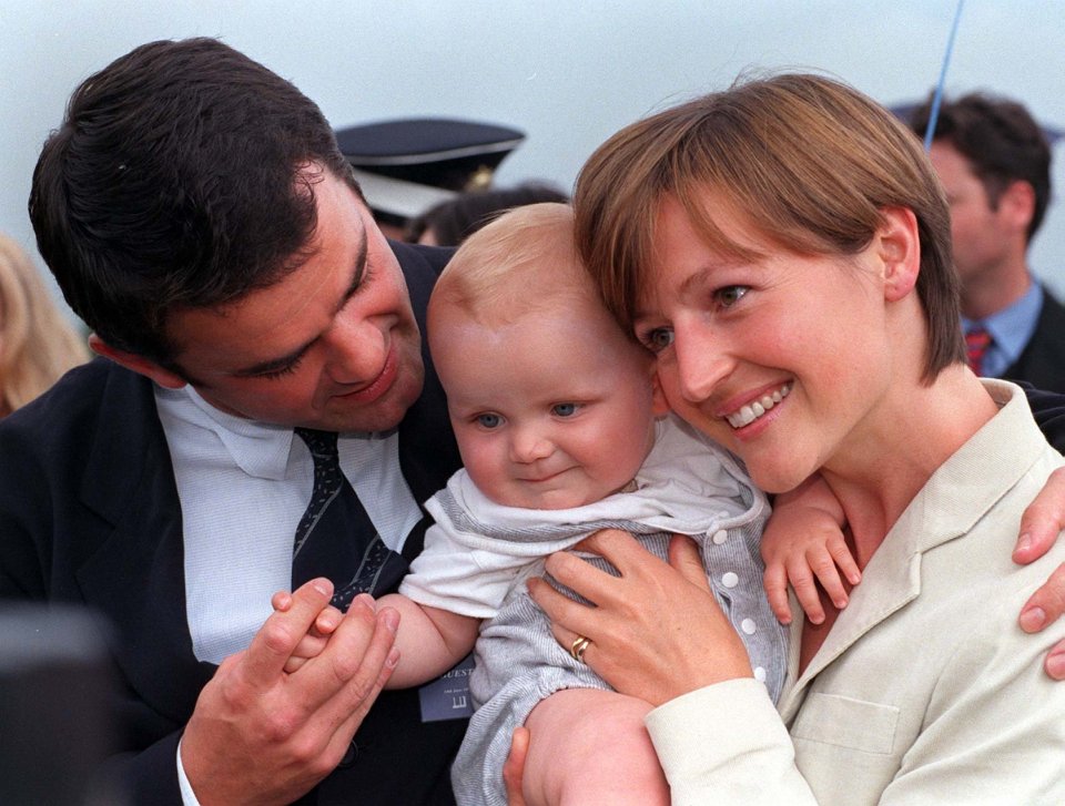 Former England rugby captain Will Carling with Jonty's mum Ali and their son Henry in 1998