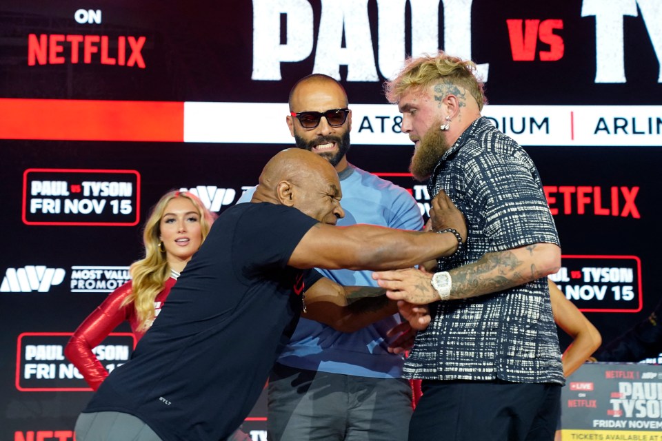 Mike Tyson (L) and Jake Paul (R) are set to face off on November 15.