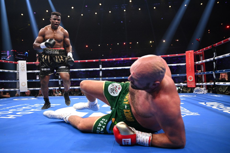 Ngannou knocked down Tyson Fury in his first ever professional boxing match