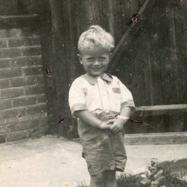 Fred as a young child growing up in London during the war