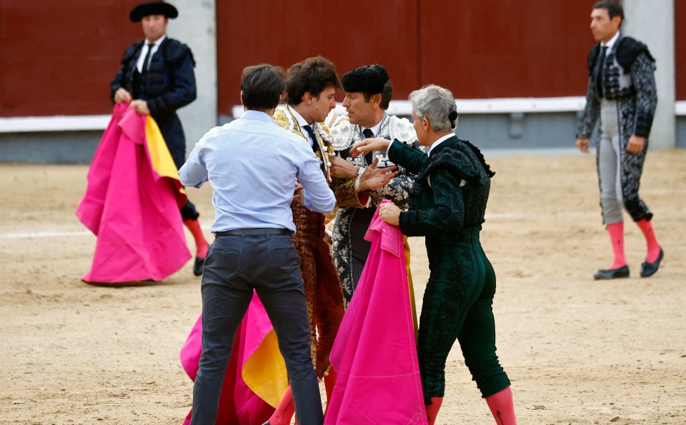 The matador was been left with horror injuries and is now being treated in a hospital