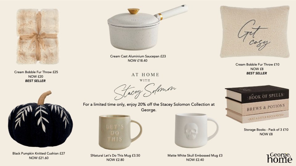 an advertisement for stacey solomon at home with stacey solomon