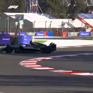 He took too much kerb before his Mercedes starting spinning