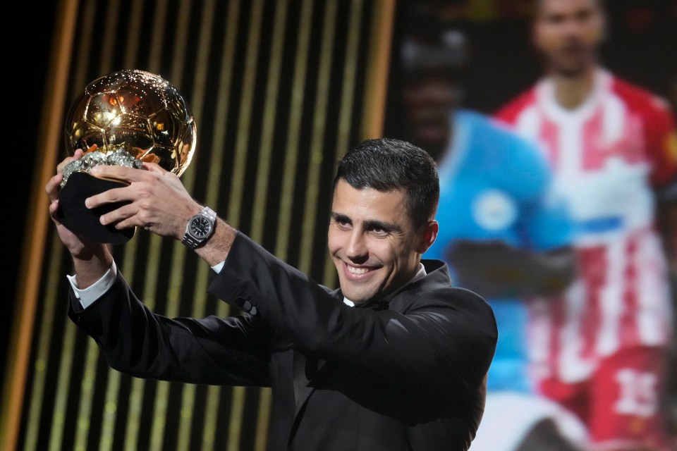 Manchester City star Rodri claimed the prize on Monday evening