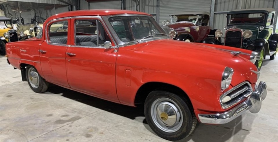 A dashing red 1953 Studebaker Sedan was sold. Peter bought it for his daughter Louise