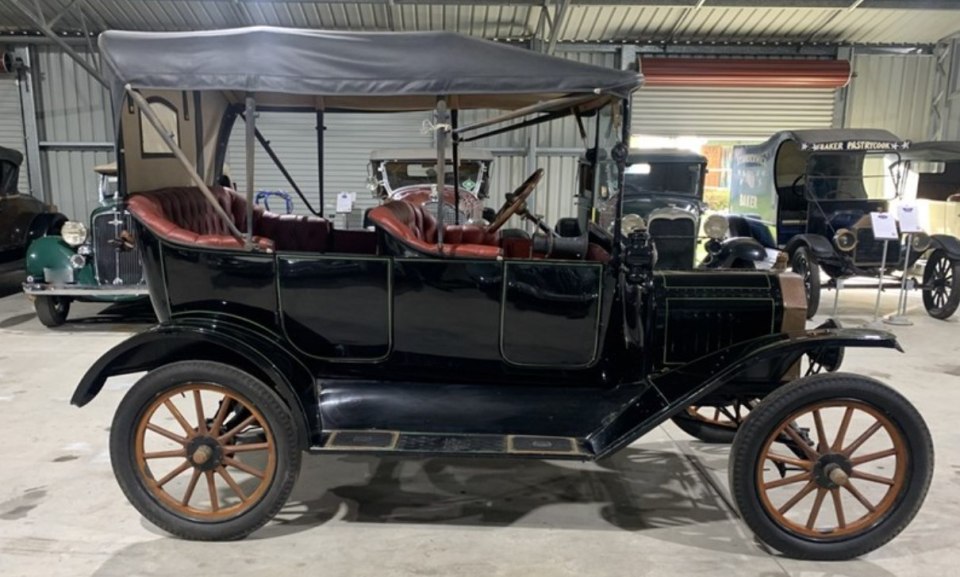 The collection featured cars from all eras. Pictured, a 1915 Ford Model T Tourer was one of Peter's first cars to renovate