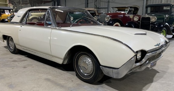 He went on to collect 24 incredible cars after moving from Australia to the US. Pictured, a 1963 Ford Thunderbird