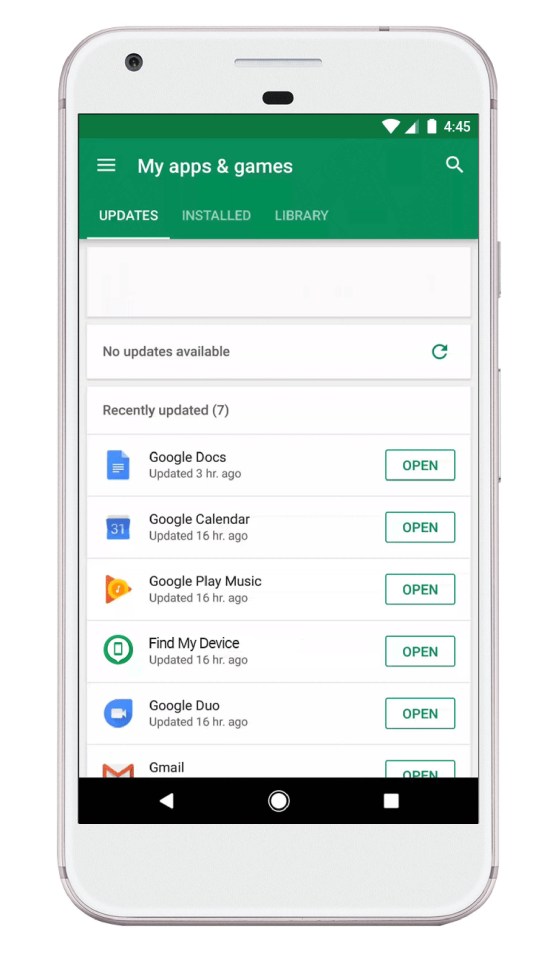 You can scan apps at any time using Google Play Protect