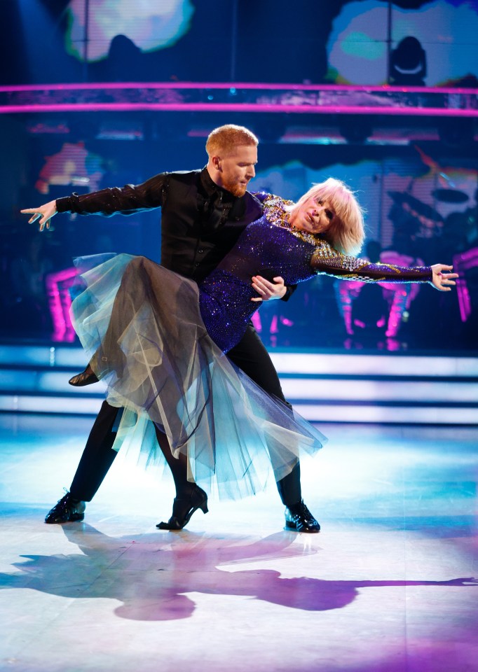 Rehearsing with her Strictly dance partner Neil Jones