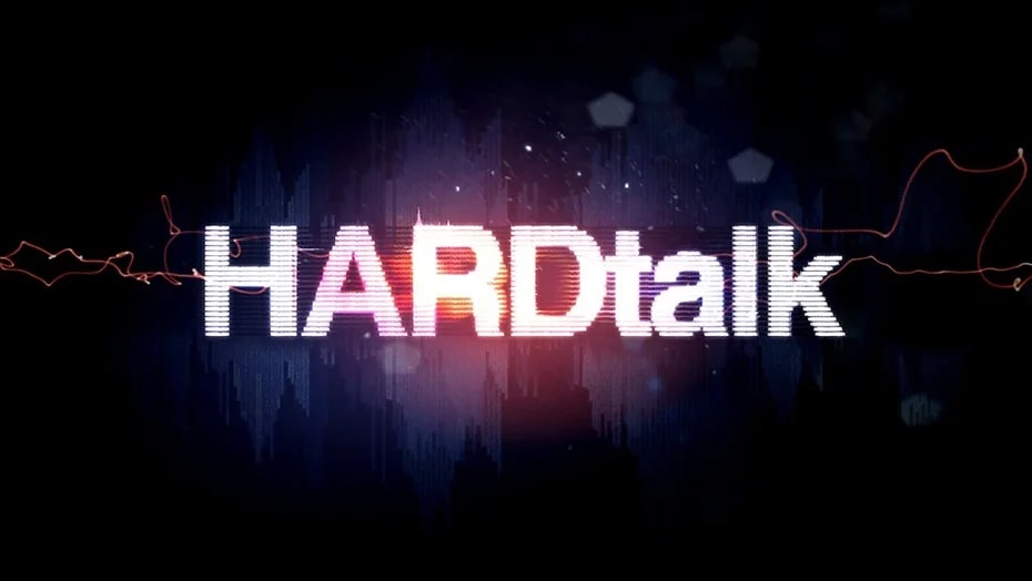 the word hardtalk that is on a black background