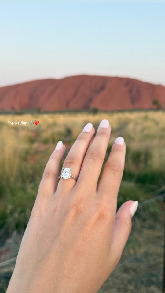 Gina was proposed to at Ayers Rock, Australia