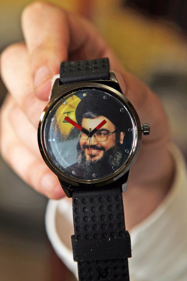 A watch with a pic of Hassan Nasrallah was sold in the souvenir shop