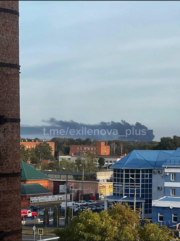 Smoke could be seen from a nearby town