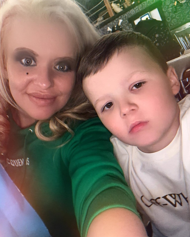 Carolyn pictured with her son Theo Zeus